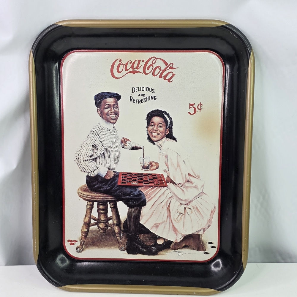 Vintage Rare 1994 Coca Cola Tray Winning Smiles John Solomon.